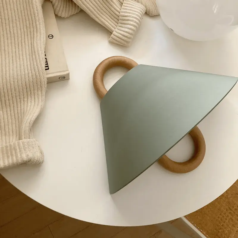 Modern Original Solid Wood Pleated Semi-Circle 1-Light Wall Sconce Lamp - TARHUS