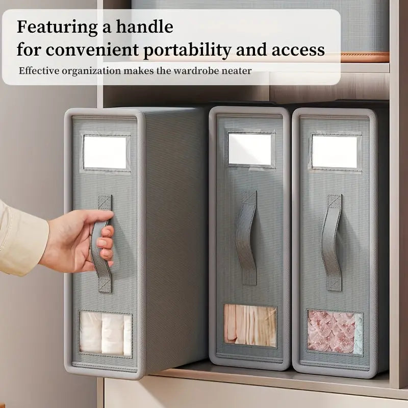 4-Pack Foldable Bedding Storage Bags with Clear Viewing Window – Large Capacity Under-Bed Organizers for Sheets, Pillows & Duvet Covers - TARHUS