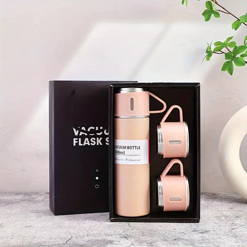 ThermaSip | 500ml Stainless Steel Vacuum Mug – Insulated Bottle with Cup TARHUS Kitchen Accessories