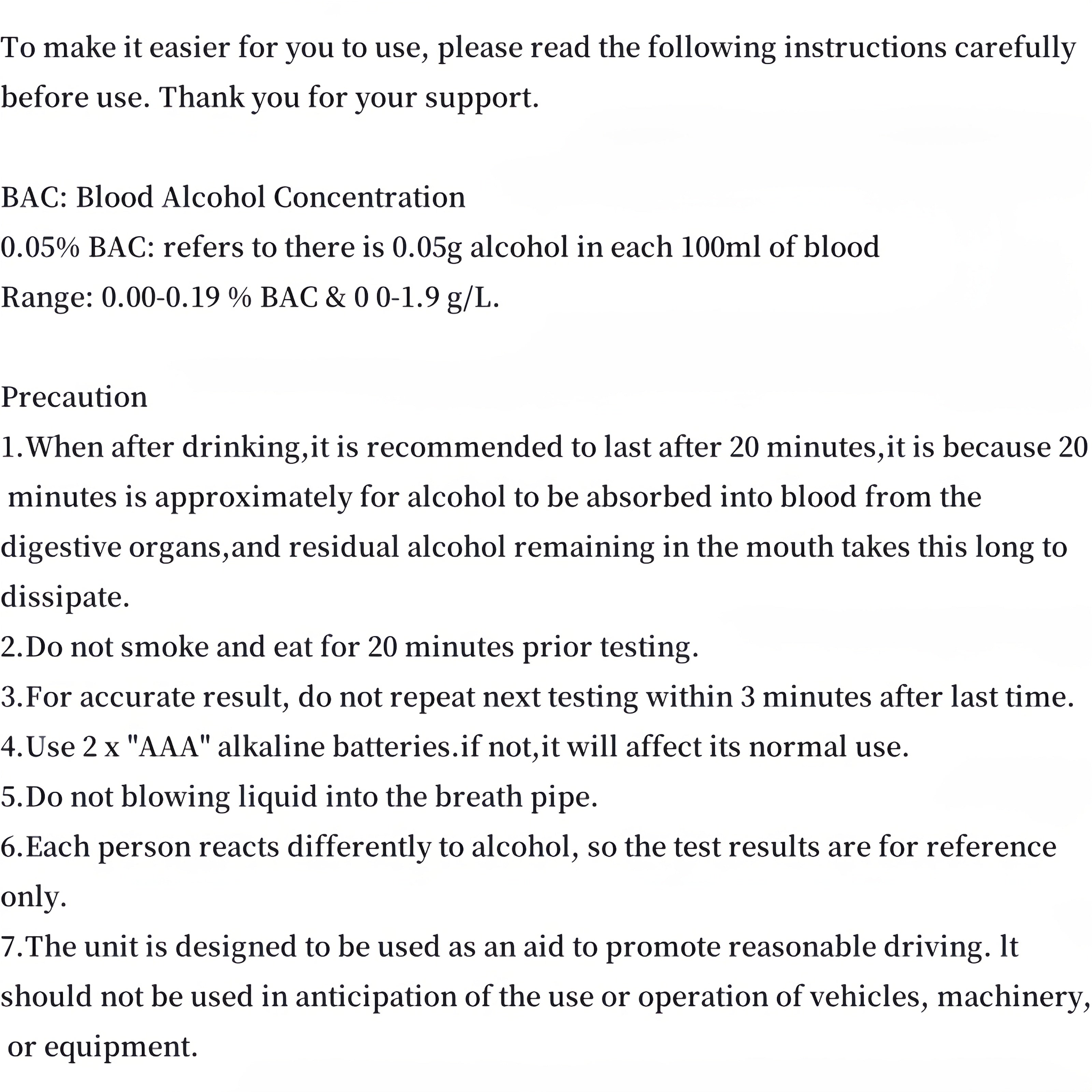 Digital Breath Alcohol Tester – Portable BAC Analyzer with LCD Display TARHUS Health & Beauty