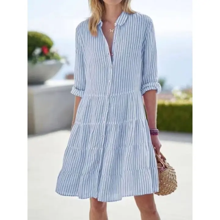Striped Shirt Dress - TARHUS