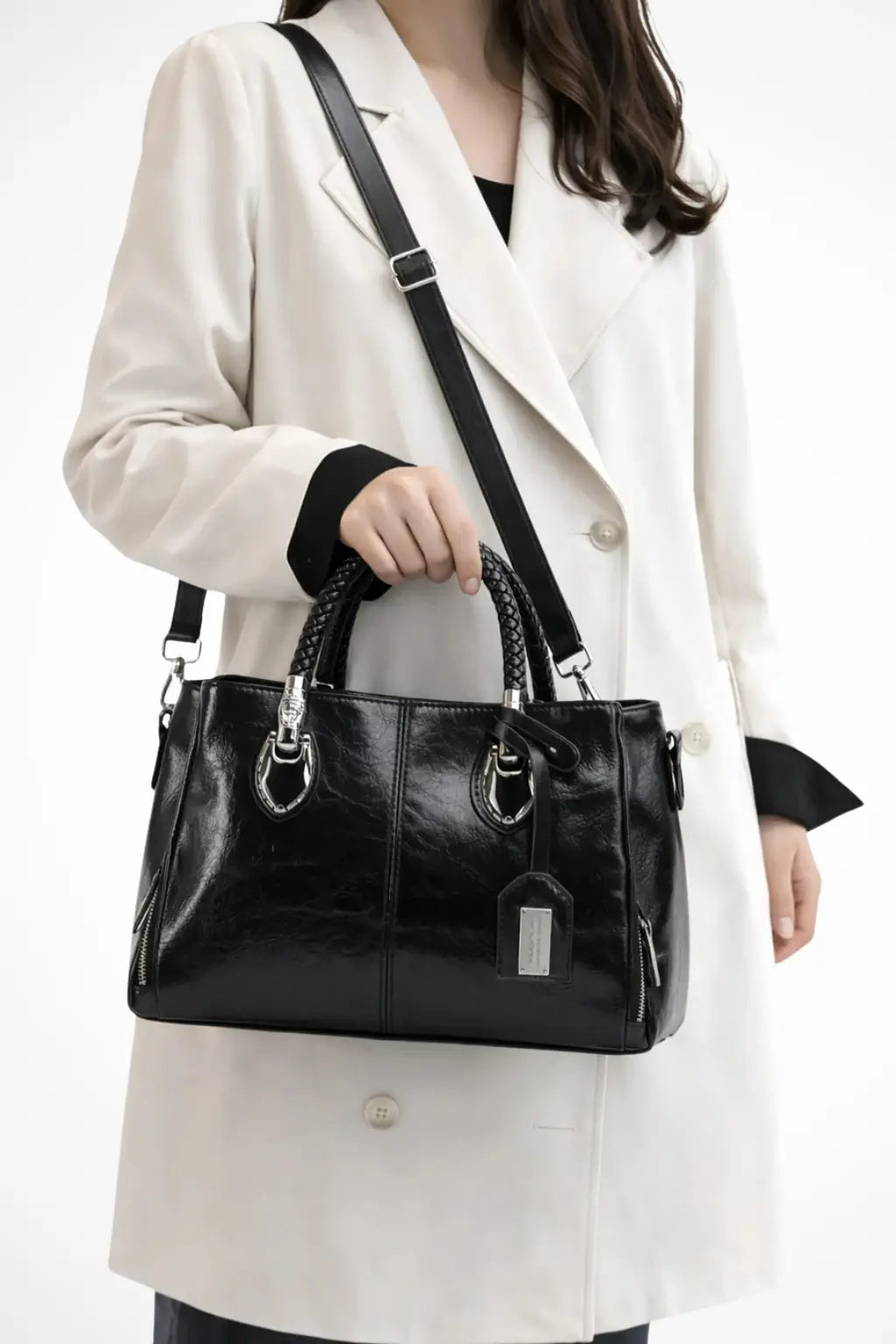 Valencia | Women Braided Handle Structured Handbag TARHUS