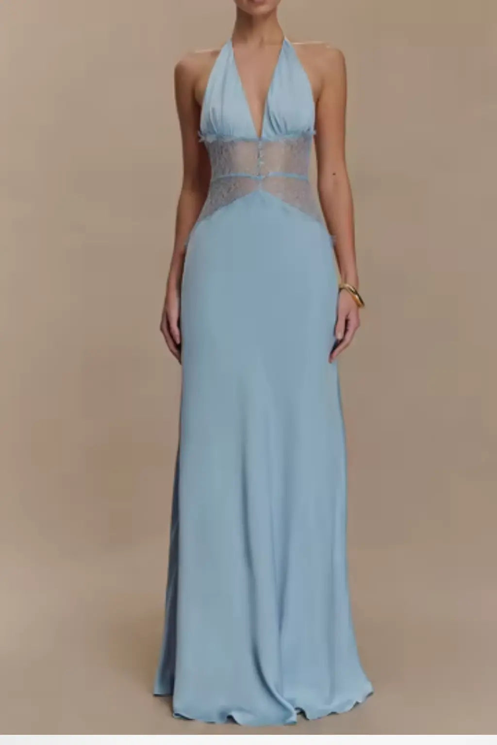 Imogen | Women Halter Neck Backless Maxi Wedding Guest Dress TARHUS Dresses