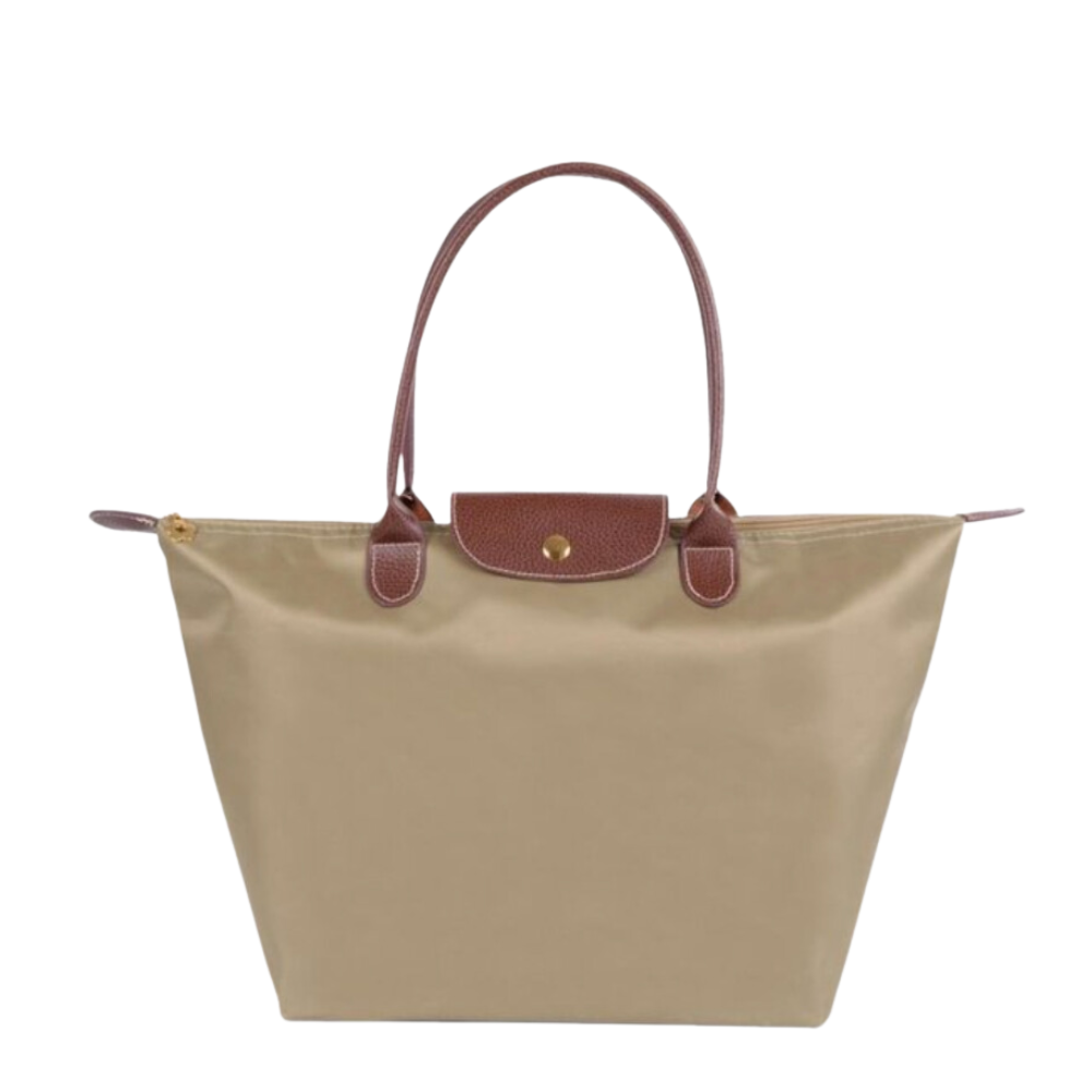Tote Bag with Leather Handles and Waterproof Lining TARHUS Shoulder Bag