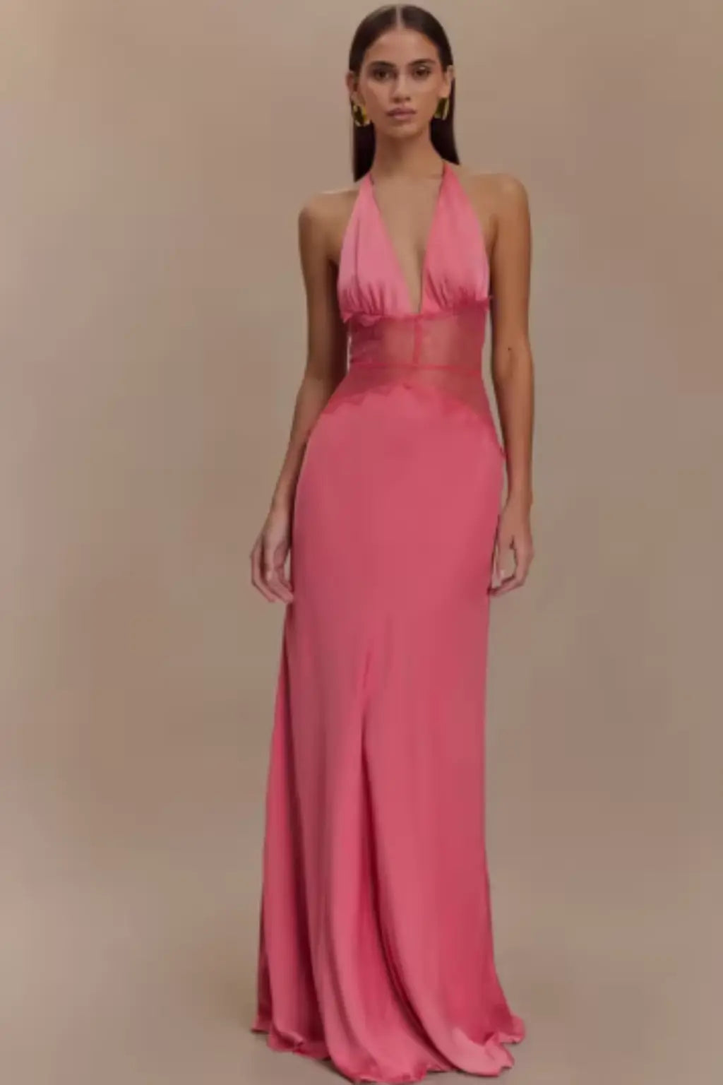Imogen | Women Halter Neck Backless Maxi Wedding Guest Dress TARHUS Dresses