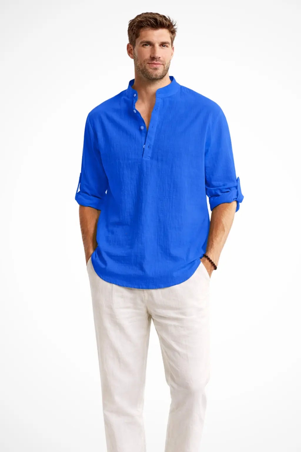 Aurelio | Men Collar Shirt Linen Summer Shirt TARHUS
