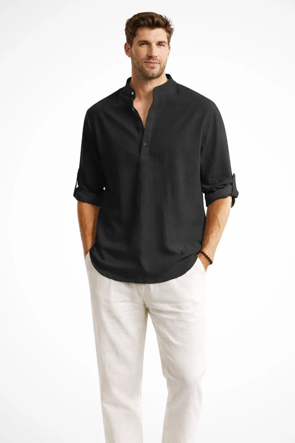 Aurelio | Men Collar Shirt Linen Summer Shirt TARHUS