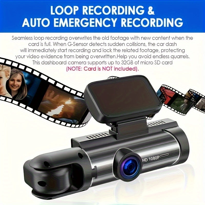 Dual Lens Dash Cam – 1080P Night Vision & Loop Recording TARHUS Electronics & Accessories