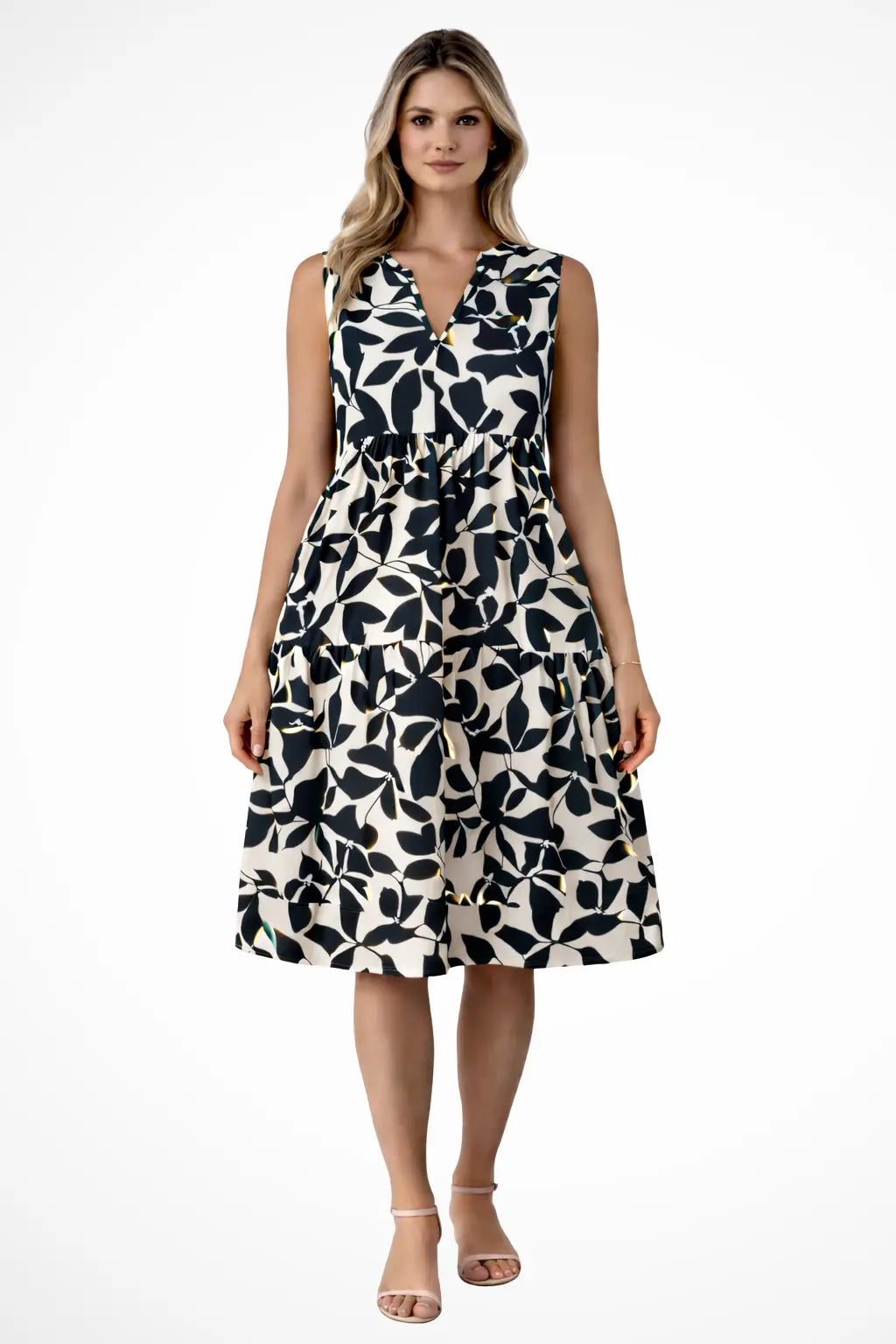Amelia | Women Sleeveless V Neck Beach Boho Midi Dress TARHUS Summer Dresses