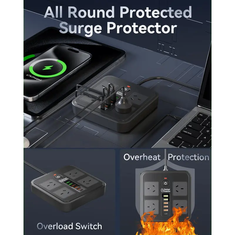 Powerboard - 10-in-1 Power Strip - TARHUS