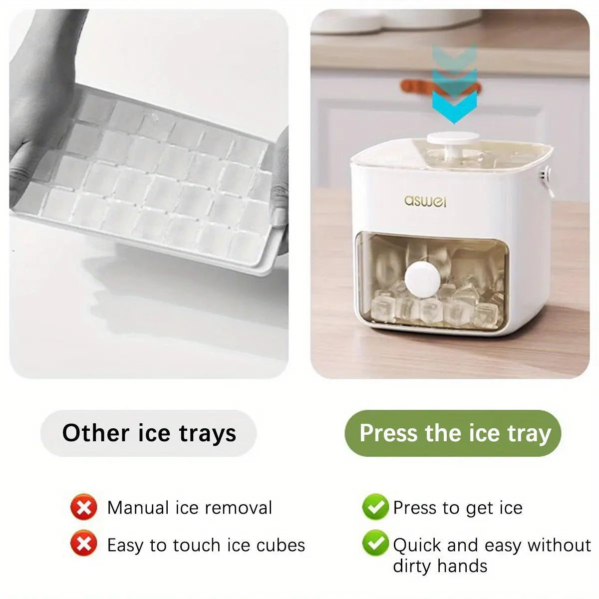 FrostEase | Easy-Press Ice Cube Tray Set – 48-Cube Freezer Mold with Storage Box TARHUS Electronics & Gadgets