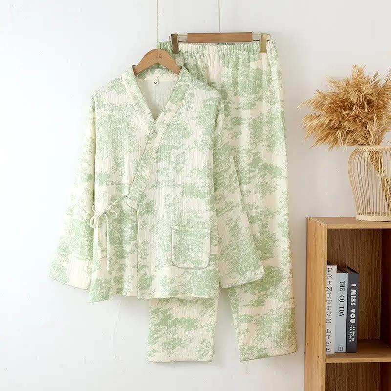 Refresh Cotton Gauze Kimono Pajama Set - TARHUS