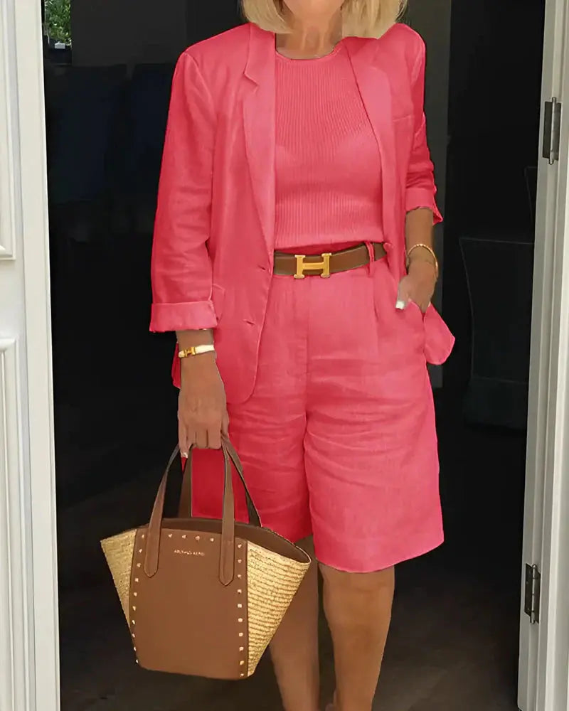 Riley - Stylish Two-Piece Suit Set - TARHUS