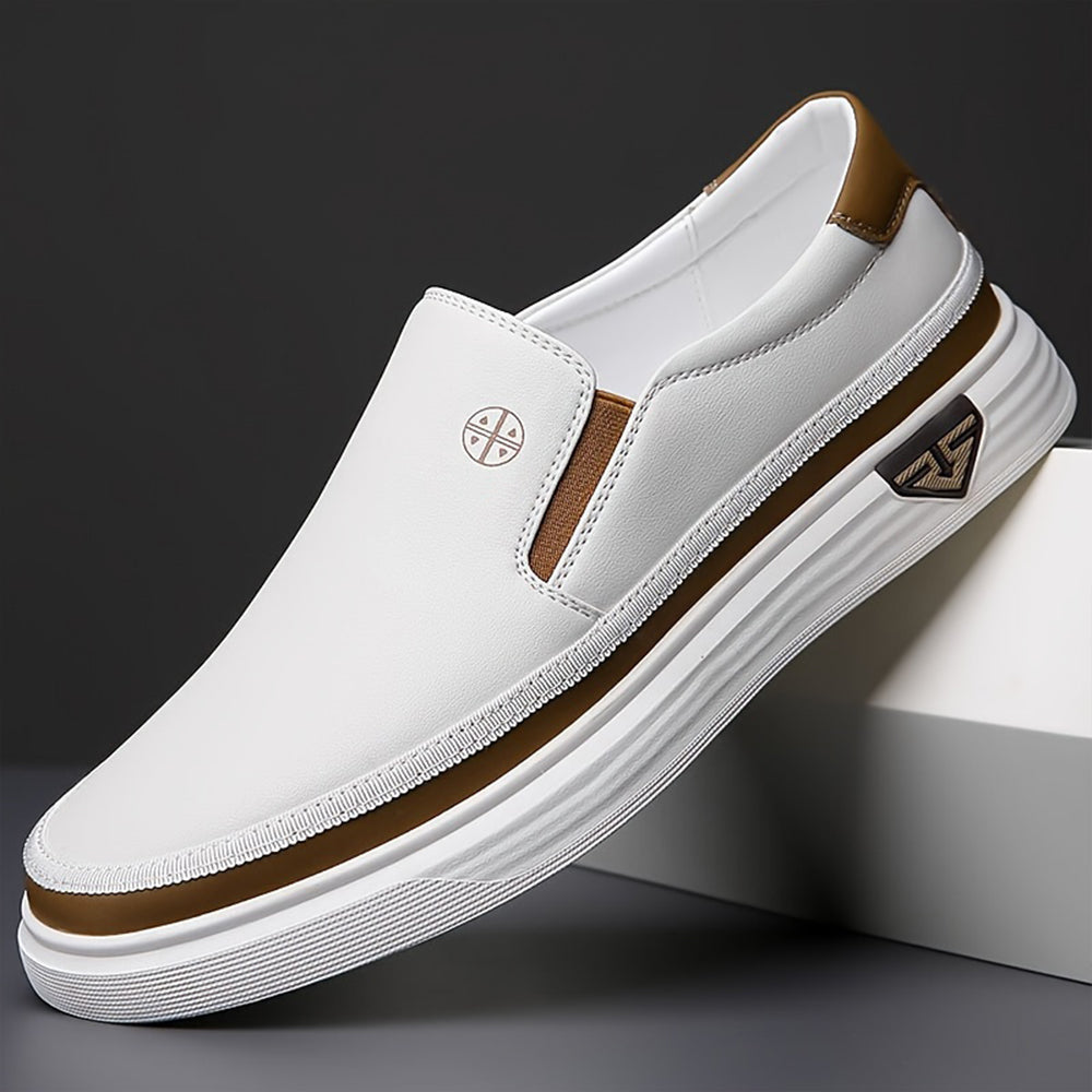 Jackson | Men’s Slip-On Loafers – White Casual Leather Sneakers TARHUS Men Shoes