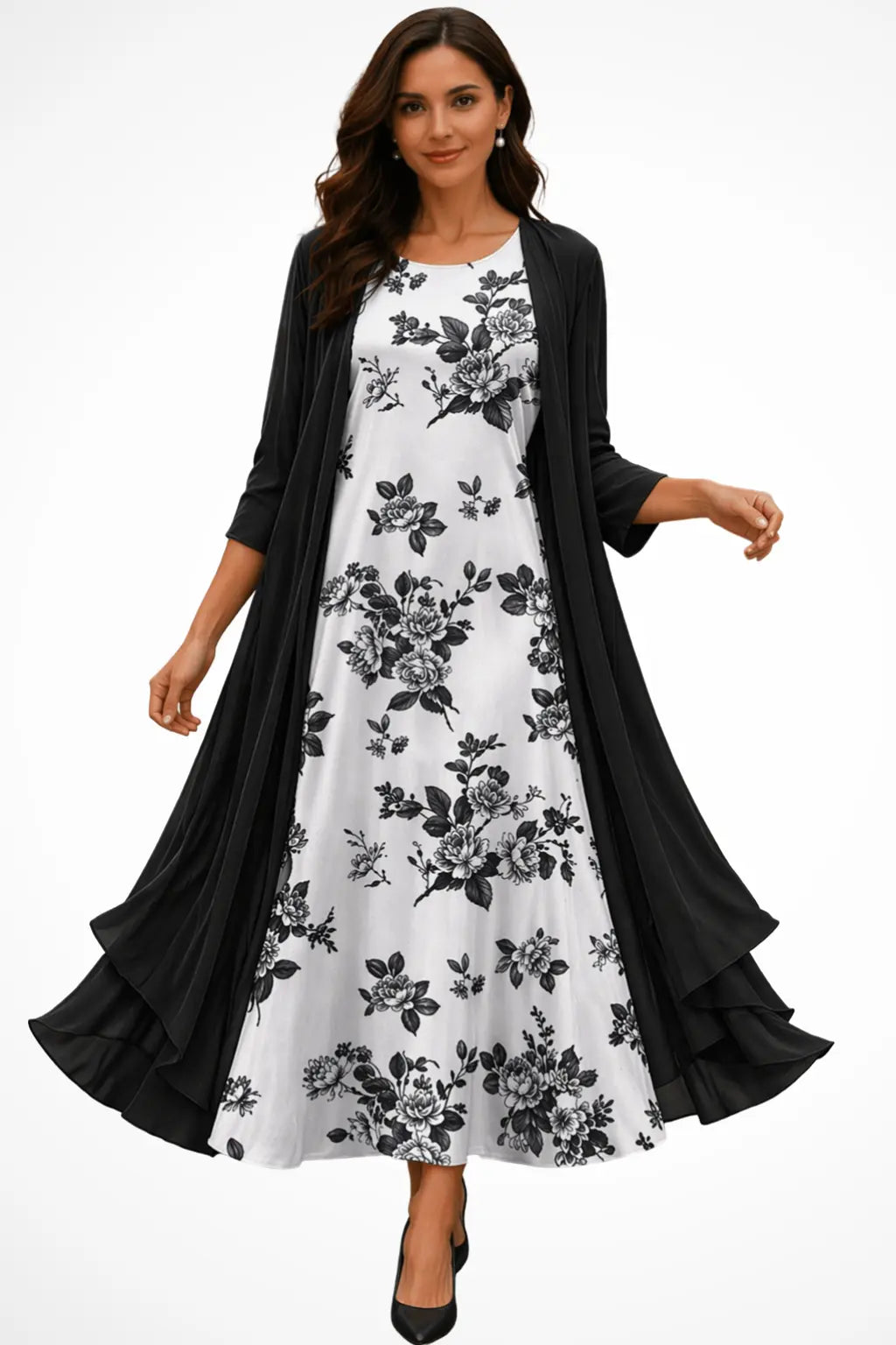 Dorothea | Women Embroidered Wedding Guest Midi Dress with Chiffon Jacket TARHUS Mother of the Bride Dresses