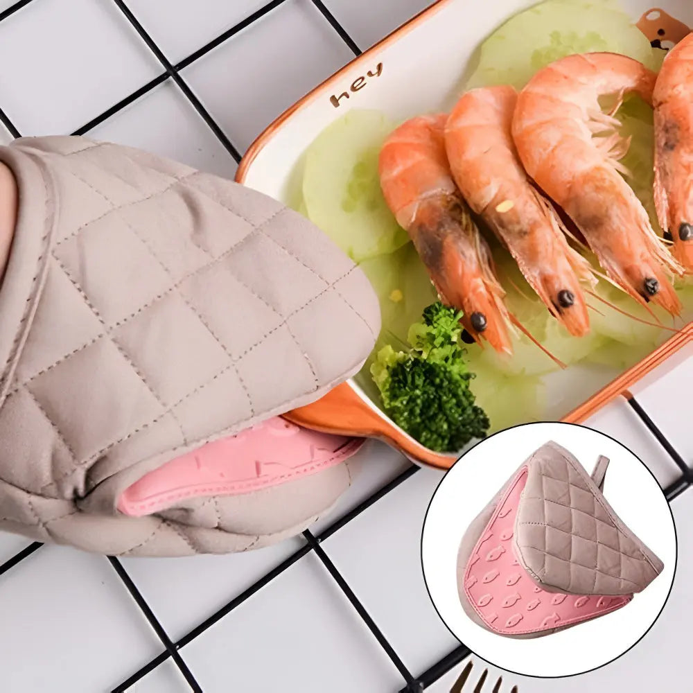 Heatproof Kitchen Mitts | Quilted Silicone Design – Safe Cooking Grip TARHUS Kitchen Towels & Mitts
