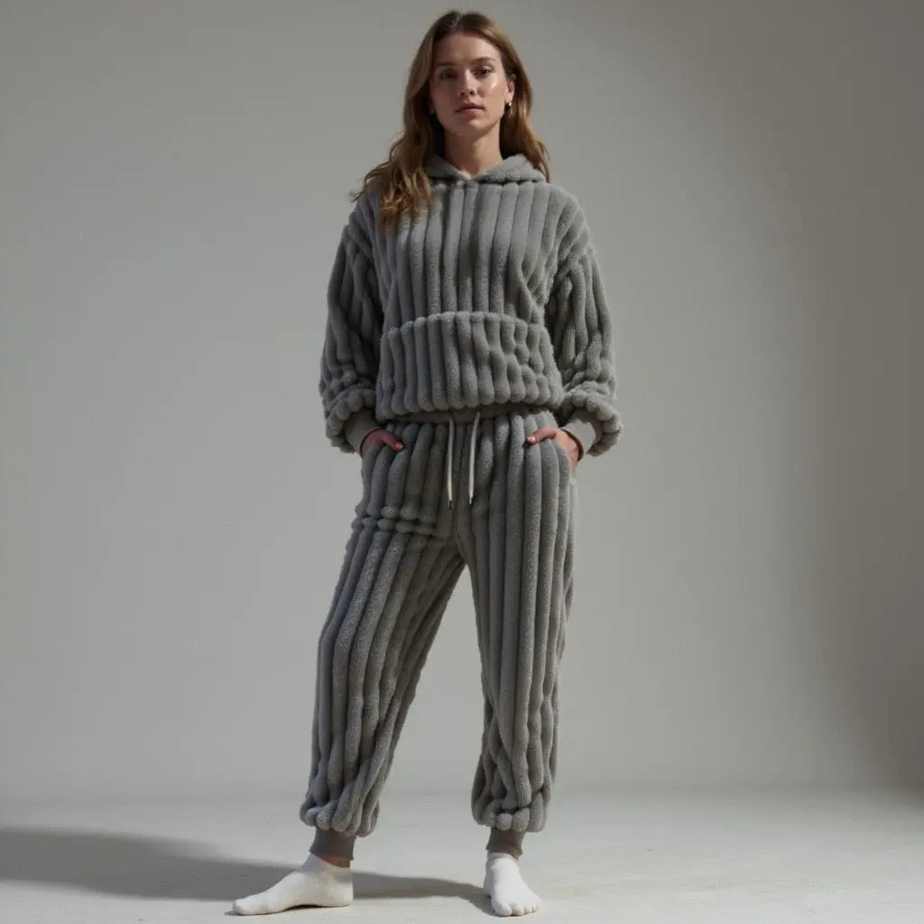 Fleece Tracksuit Set – Soft Hoodie + Jogger Pants for Men & Women | Everyday Loungewear - TARHUS