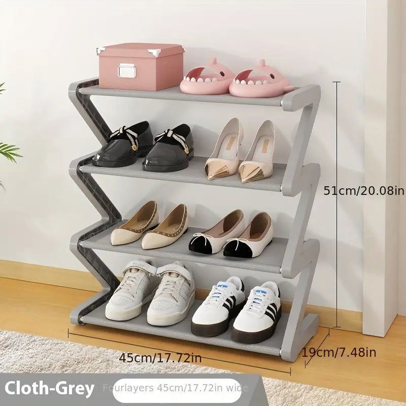 4-Tier Shoe Rack – Stackable Z-Shaped Storage for Bedroom, Entryway & Dorms - TARHUS