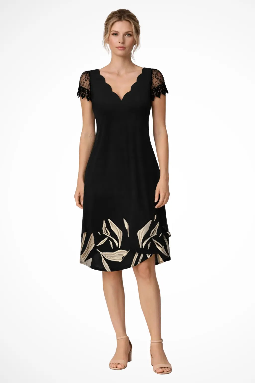 Harriet | Women Lace Sleeve Midi Wedding Guest Dress TARHUS Dress