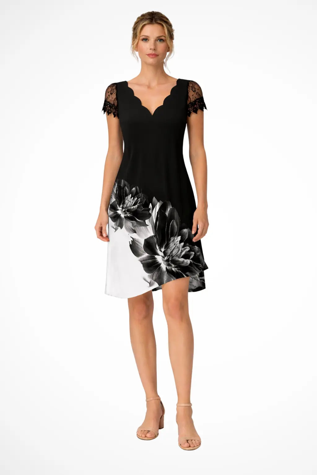 Harriet | Women Lace Sleeve Midi Wedding Guest Dress TARHUS Dress