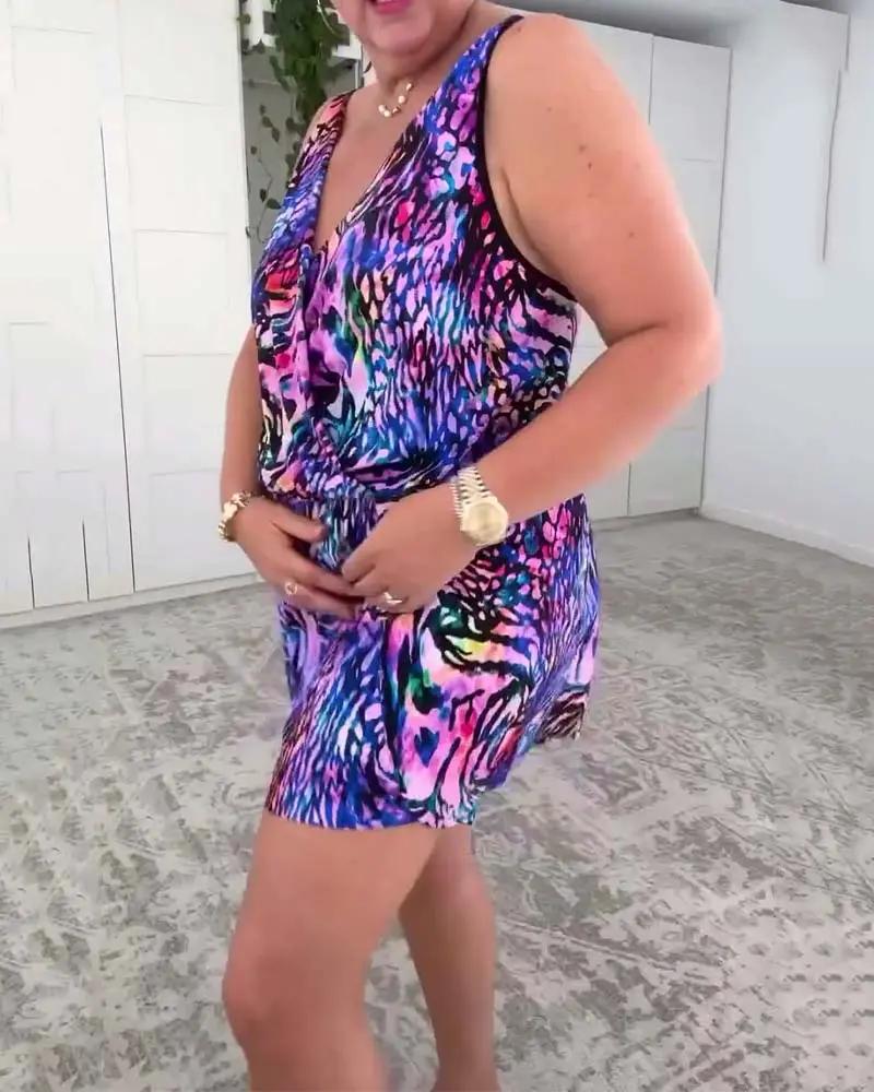 Maribel | V-Neck Swimsuit – One-Piece with Colorful Print, Wireless Bra, Comfortable Fit TARHUS Swimsuits