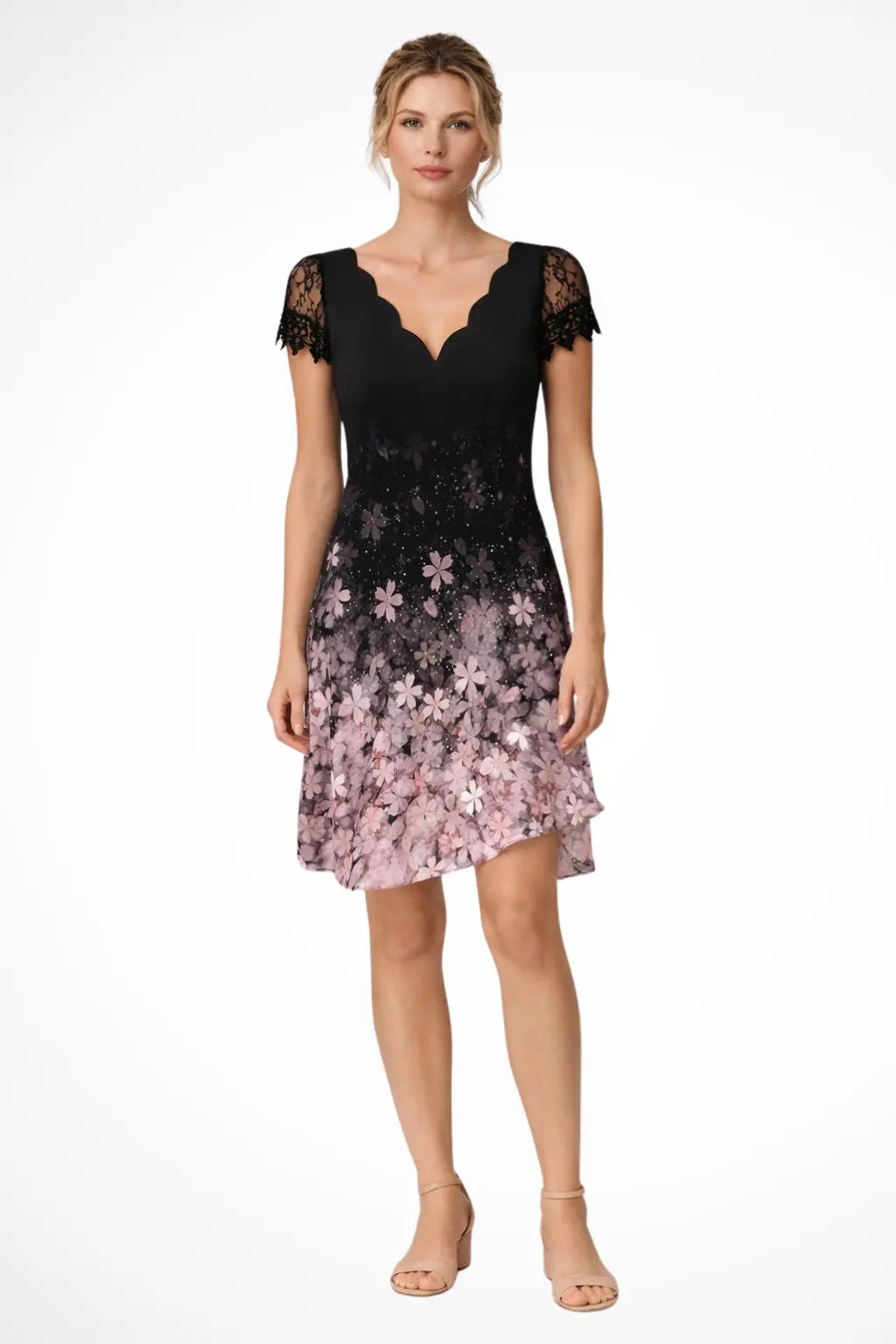 Harriet | Women Lace Sleeve Midi Wedding Guest Dress TARHUS Dress