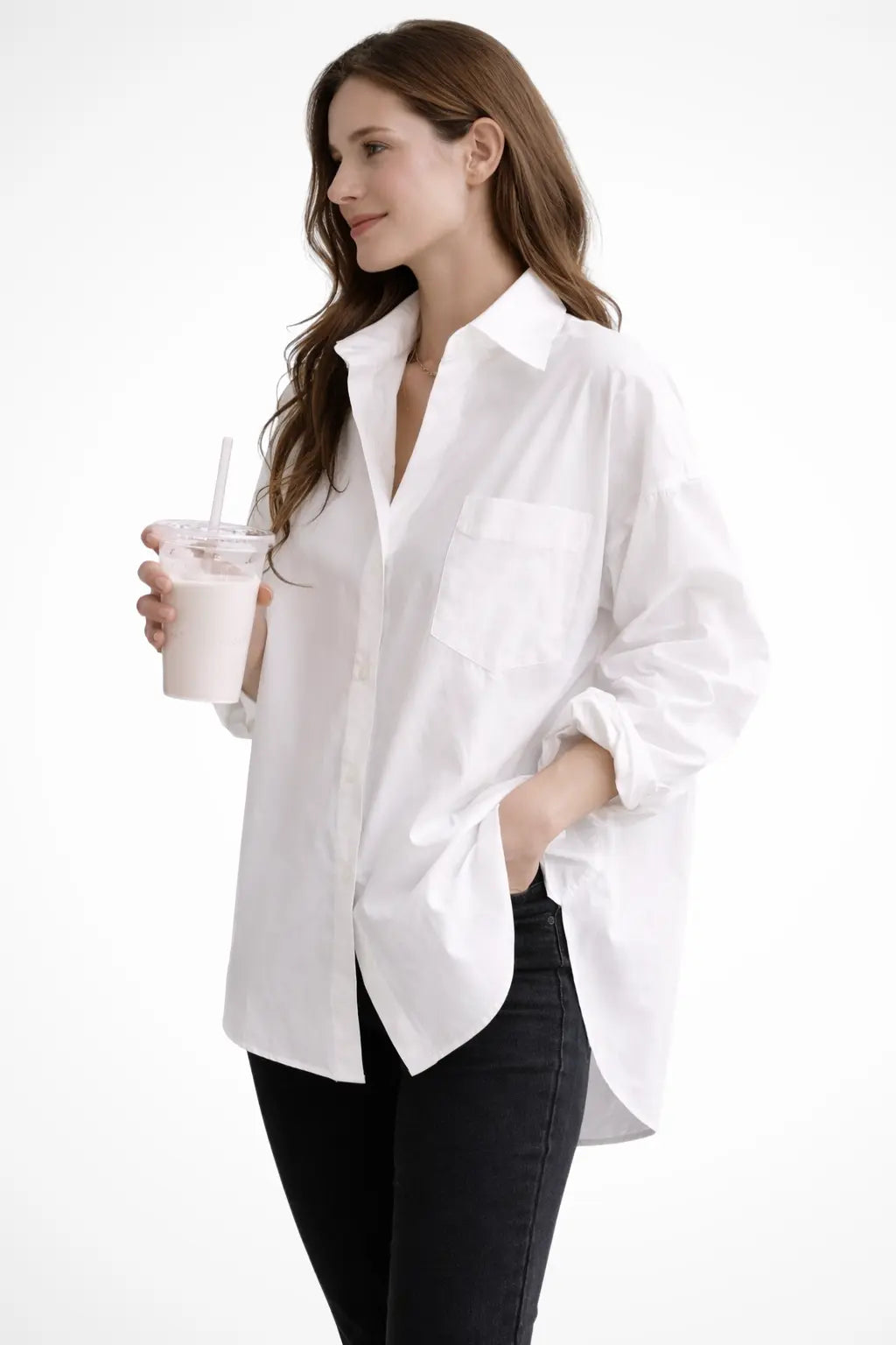 Selvyn | Women Oversized Button Down Long Sleeve Blouse TARHUS