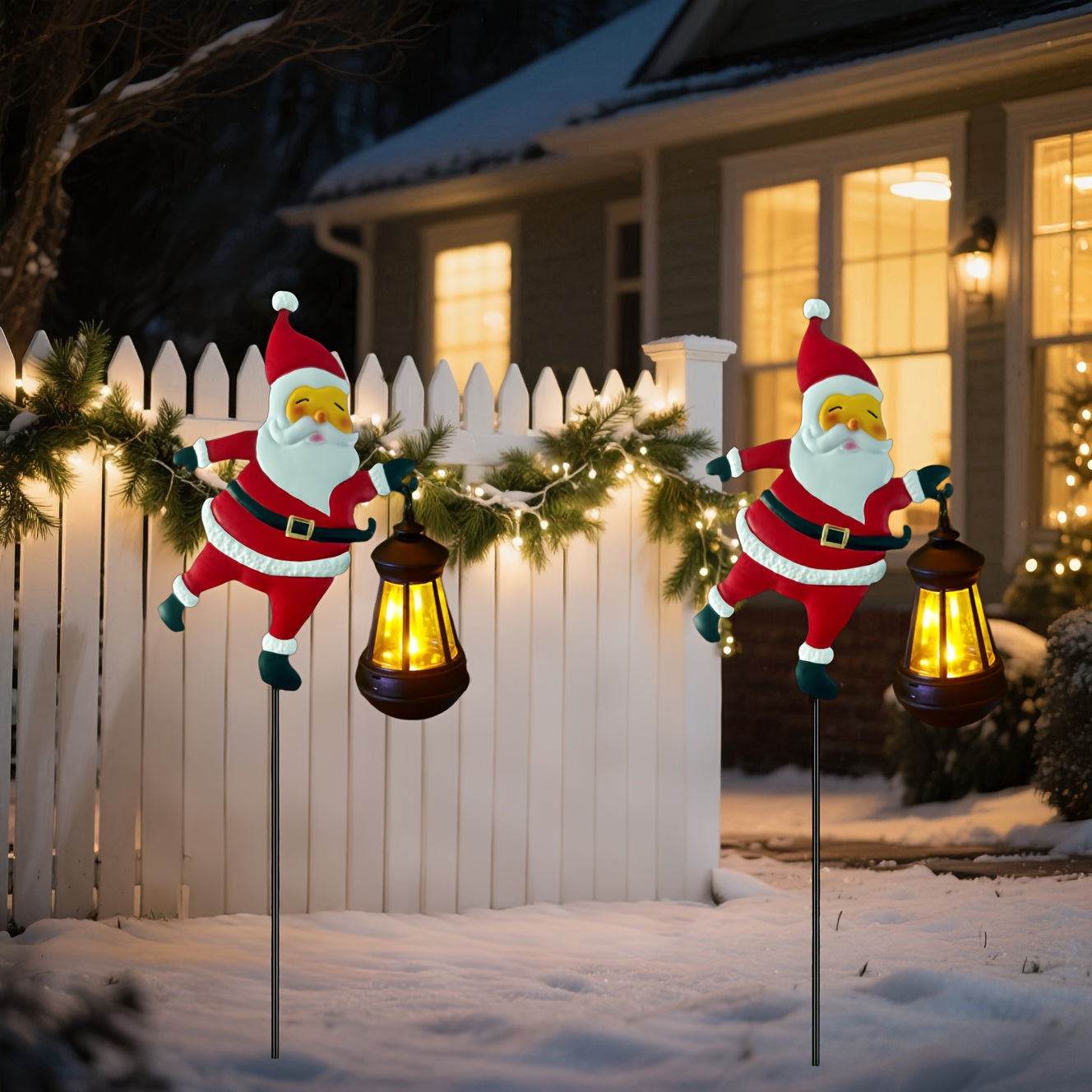 Solar-Powered Santa Lights – Warm LED Garden Pathway Decor | GlowPath TARHUS Christmas