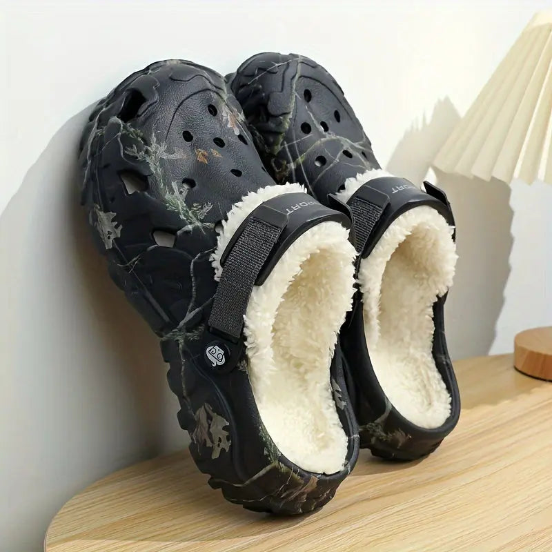 Men’s Winter Lined Crocs - Cozy Indoor House Shoes - TARHUS