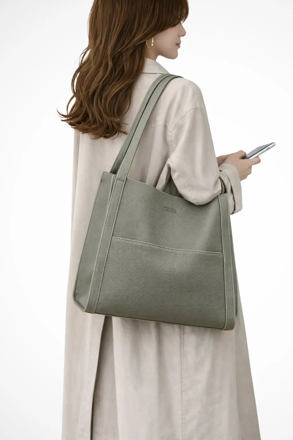 Neva | Women Structured Front Pocket Textured Tote Shoulder Bag TARHUS
