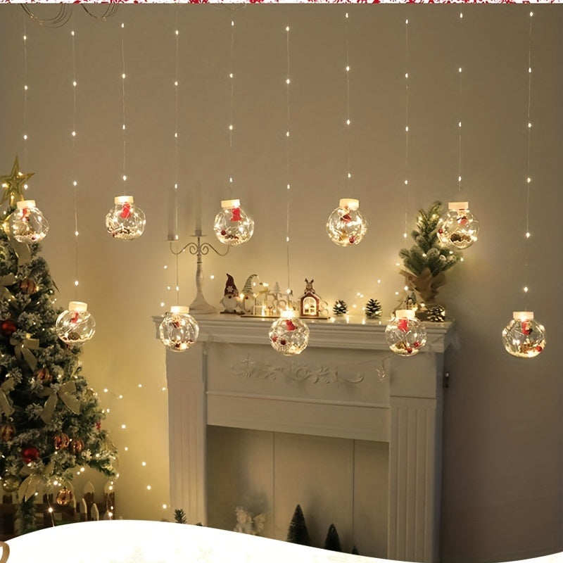 GlowWish | LED Christmas Curtain Lights with Snowman Wishing Balls TARHUS Christmas