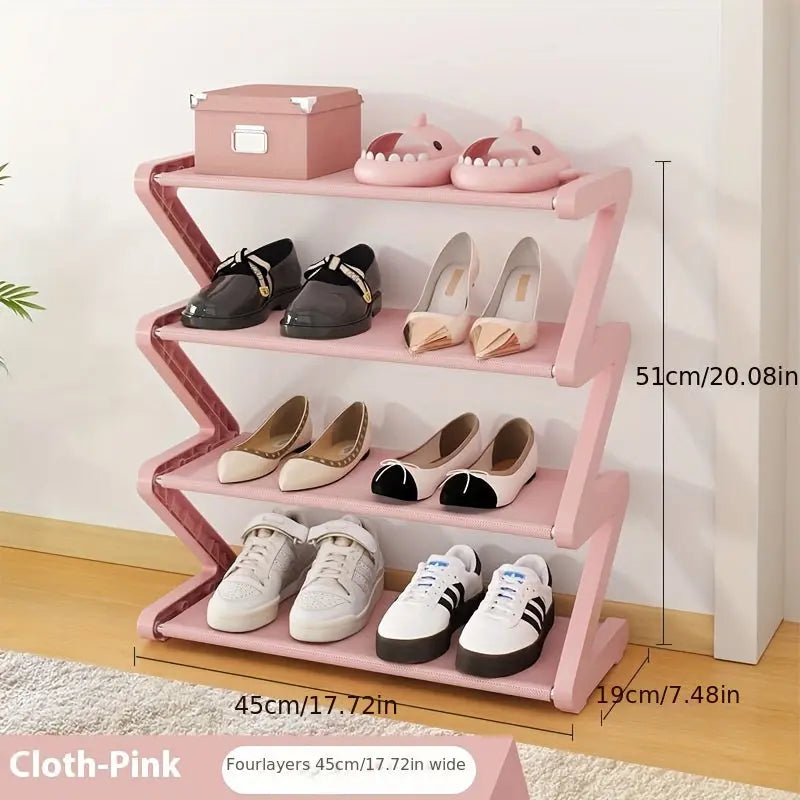 4-Tier Shoe Rack – Stackable Z-Shaped Storage for Bedroom, Entryway & Dorms - TARHUS