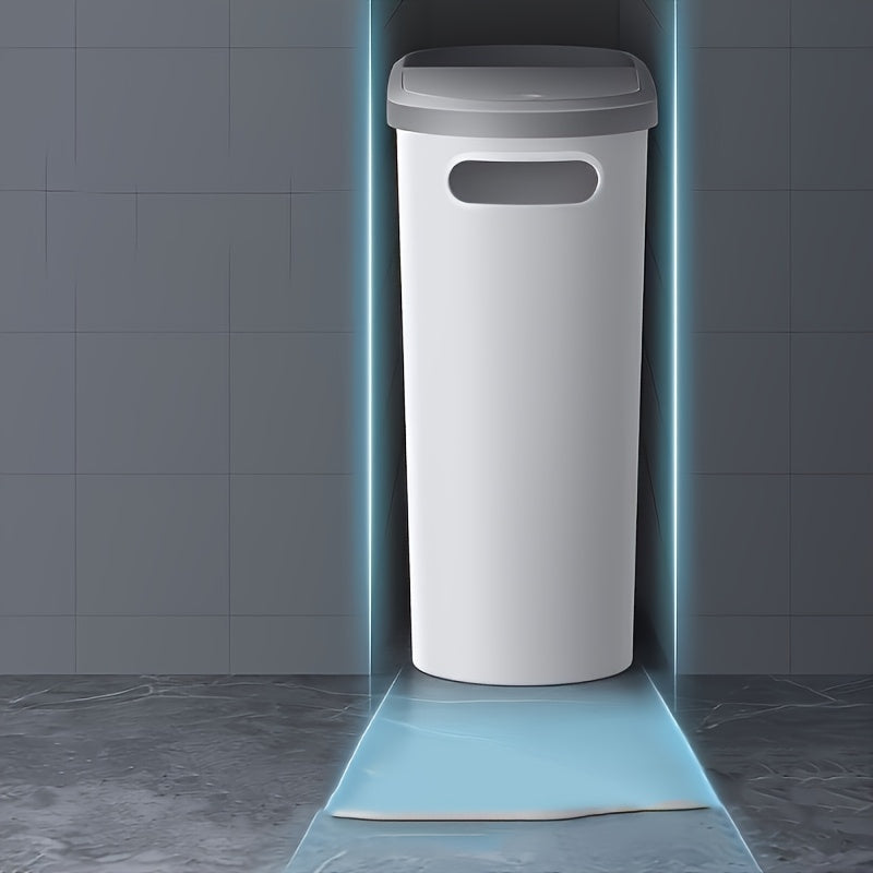 10L Bathroom Trash Can with Lid – Narrow Space Press-Type Bin for Modern Homes TARHUS Home Goods