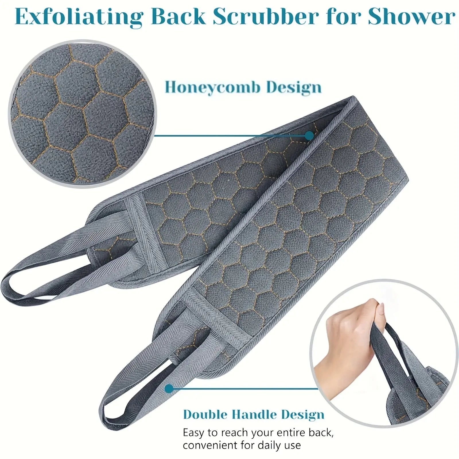 3-in-1 Exfoliating Shower Kit – Back Scrubber, Body Glove & Shower Pouf - TARHUS