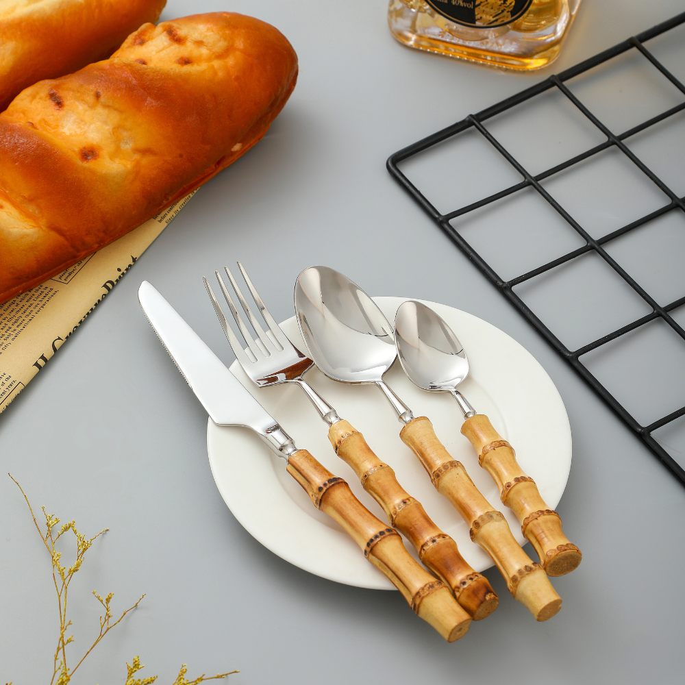 Bamboo | Natural Flatware Set – Eco-Friendly Dining Utensils for Modern Tableware TARHUS Kitchen Accessories