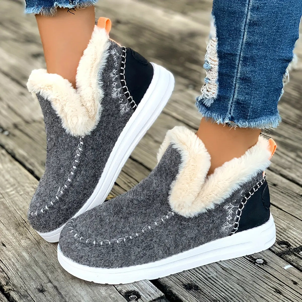 Women’s Fleece-Lined Winter Slippers – Soft Shoes - TARHUS