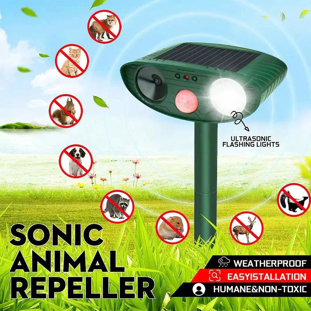 Solar-Powered Ultrasonic Deer Repeller - Effective Deer Deterrent for Gardens & Yards in 48 Hours - TARHUS