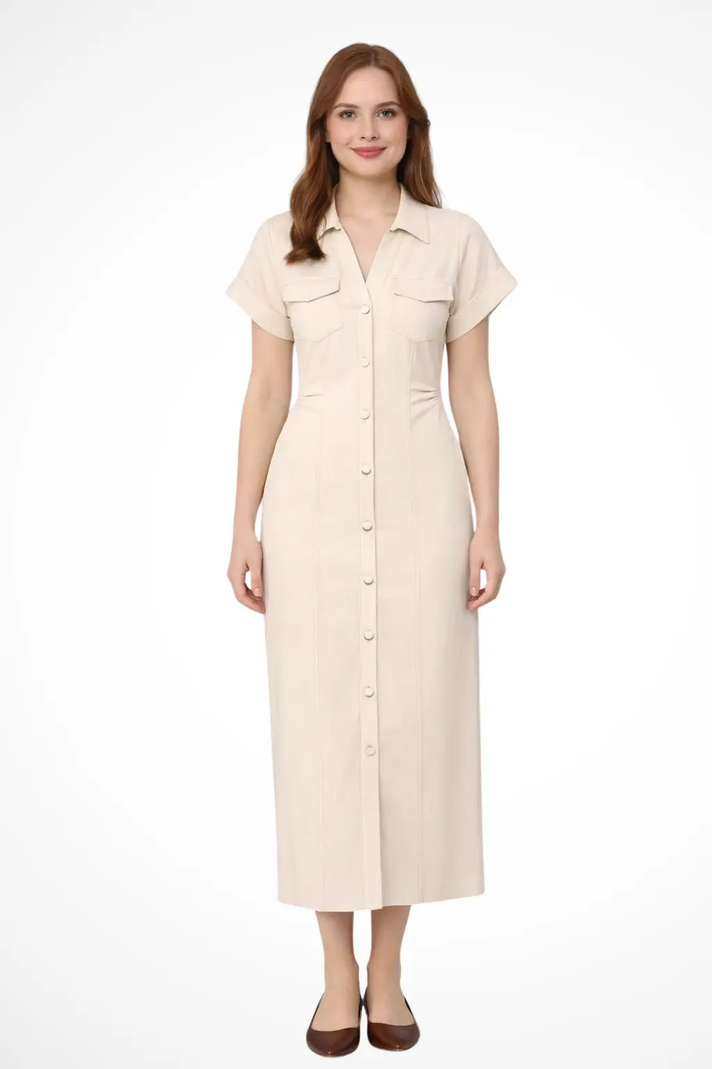 Juniper | Women’s Button Front Denim Maxi Dress with Lapel Collar TARHUS Maxi Dress