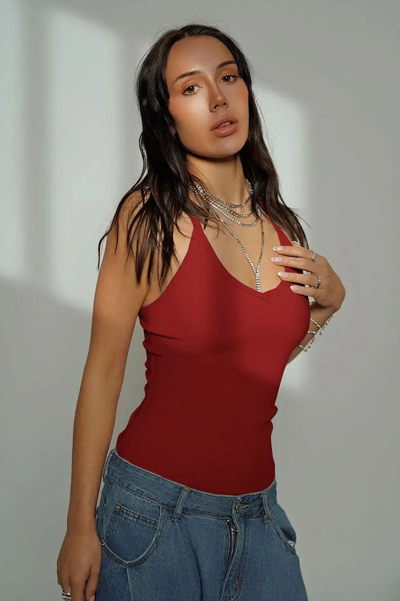 Deep V-Neck Tank Top - TARHUS