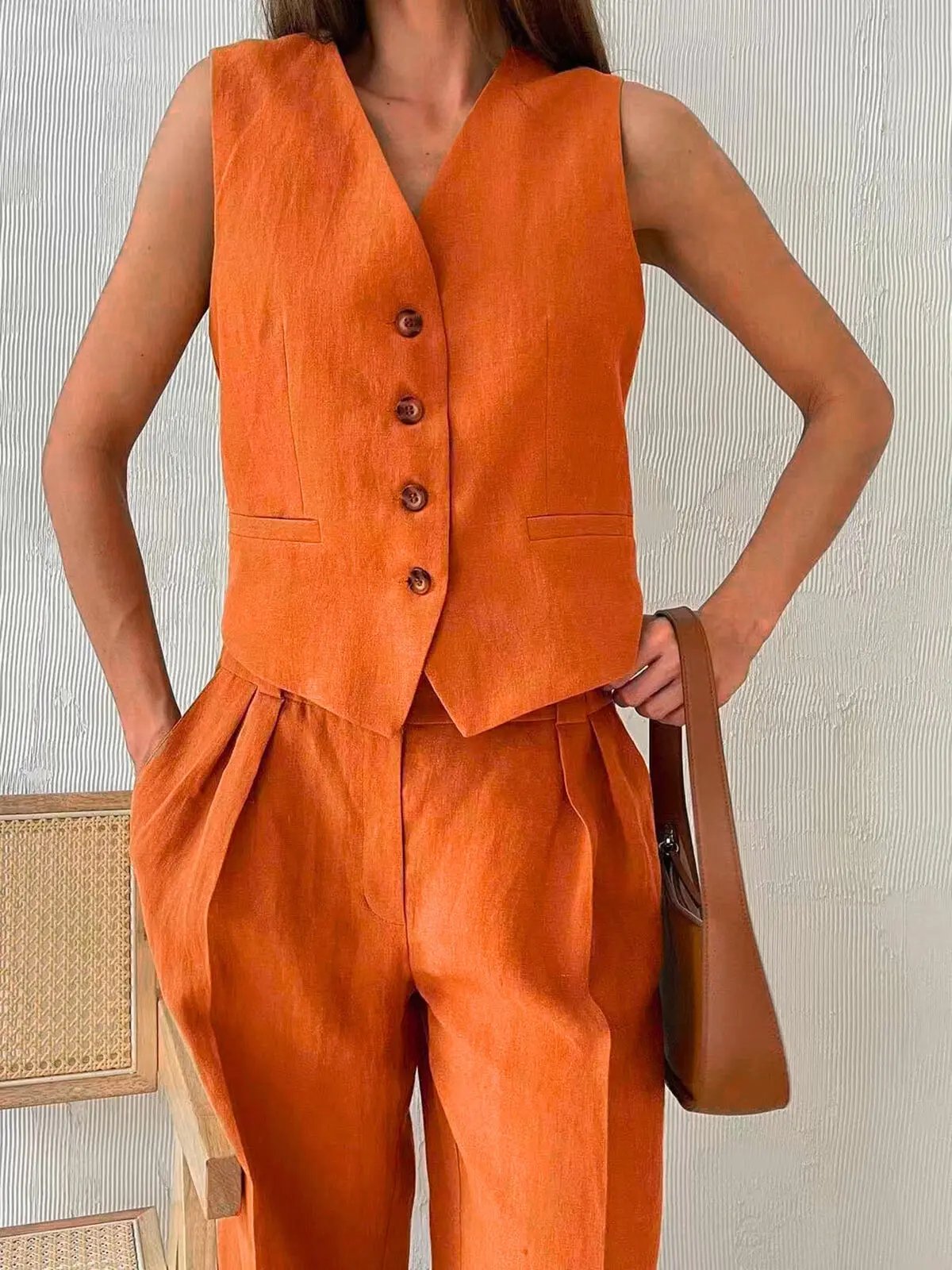 Annika's Elegant Trouser Set with Regular Fit - TARHUS