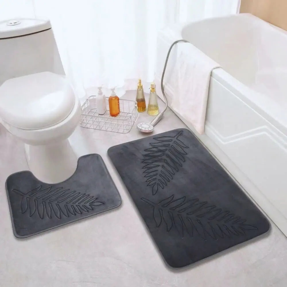Veloura Leaf Comfort Bath Mat Set • Plush & Absorbent - TARHUS