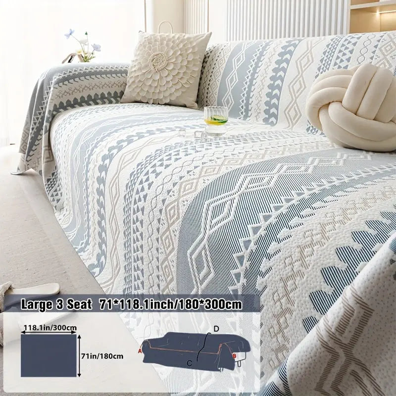 Modern Geometric Sofa Cover – Pet-Friendly, Non-Slip Couch Slipcover for 1–4 Seaters - TARHUS