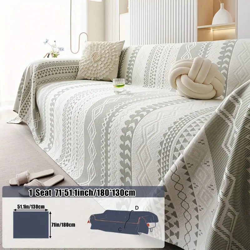 Modern Geometric Sofa Cover – Pet-Friendly, Non-Slip Couch Slipcover for 1–4 Seaters - TARHUS