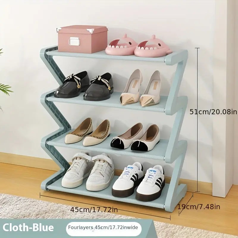 4-Tier Shoe Rack – Stackable Z-Shaped Storage for Bedroom, Entryway & Dorms - TARHUS