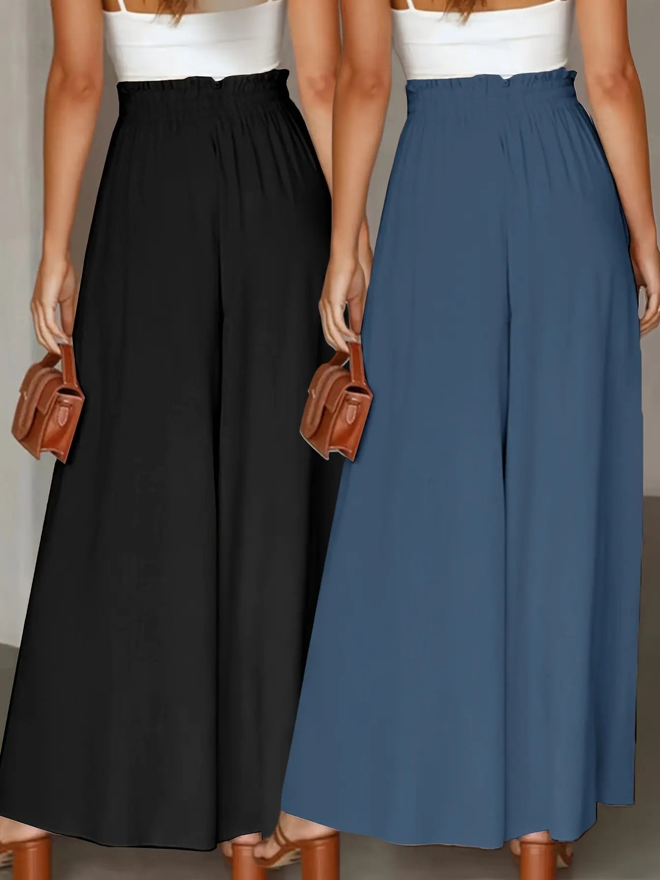 Maria | 2-Pack Women's High-Waisted Wide-Leg Lounge Pants with Pockets - TARHUS