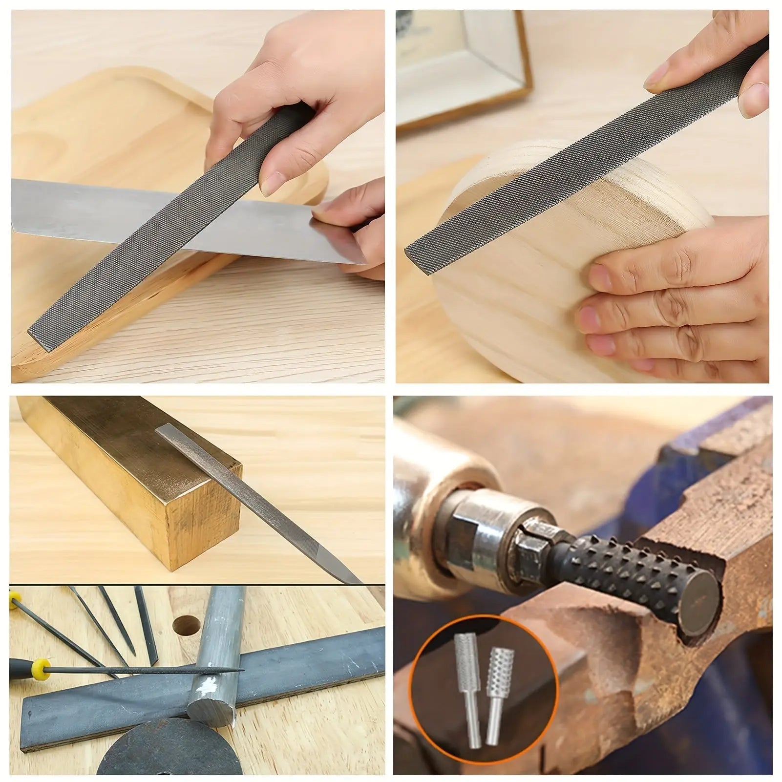 57-Piece Metal & Wood File Set – Heavy Duty Hand & Needle Files with Sandpaper & Brush for Woodworking & Metalworking - TARHUS