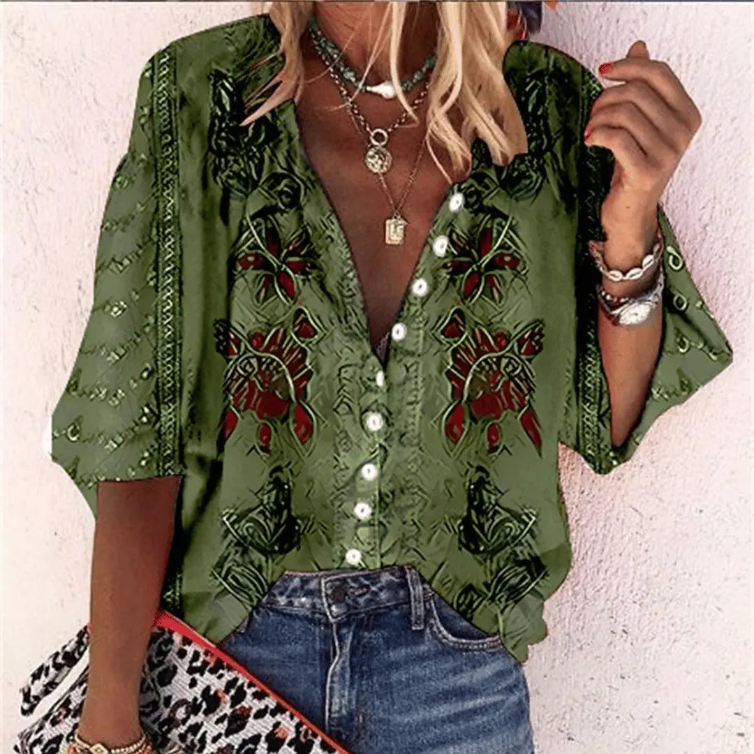 Alana™ | Elegant Printed Shirt - TARHUS