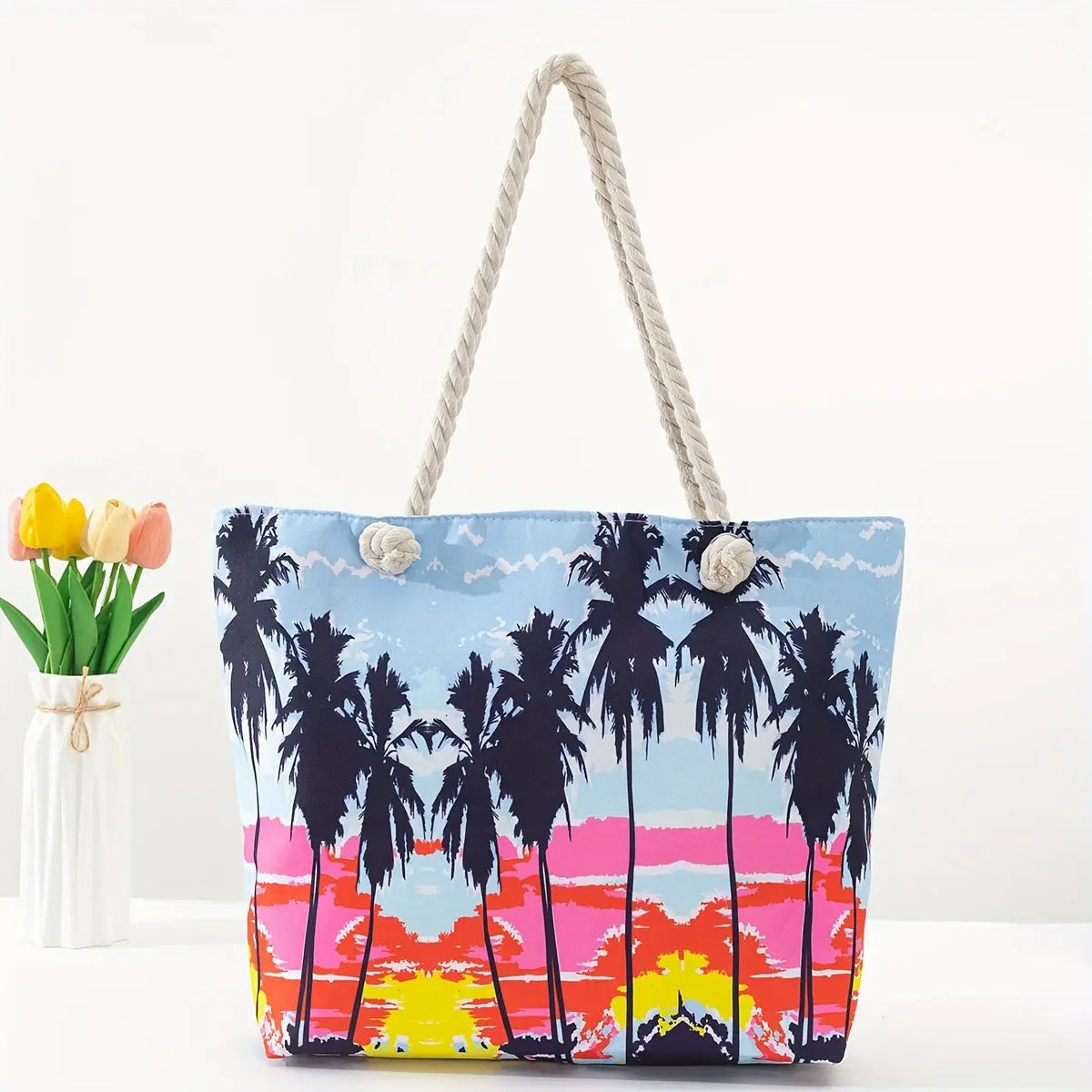 Amara | Blue Mandala Print Tote Bag – Casual Rope Handle Shoulder Bag TARHUS Shoulder Bag