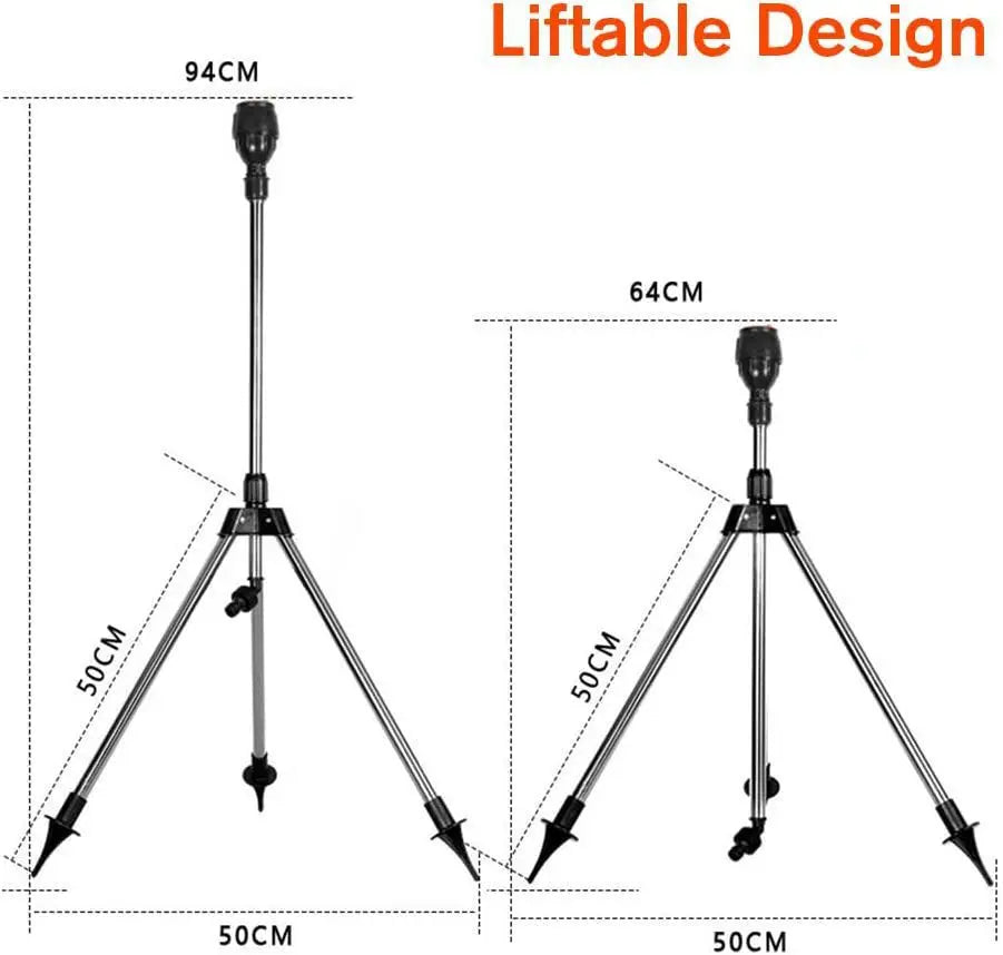 AquaReach | Automatic Rotating Garden Sprinkler with Adjustable Tripod TARHUS garden
