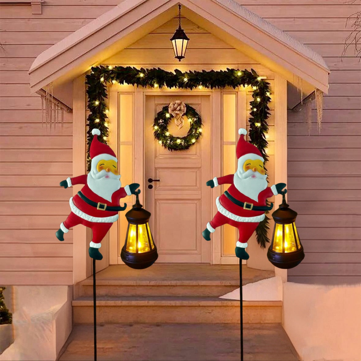Solar-Powered Santa Lights – Warm LED Garden Pathway Decor | GlowPath TARHUS Christmas